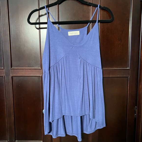 Peach Love Spaghetti Strap Tank - Color Blue Size Small - Picture 4 of 5
